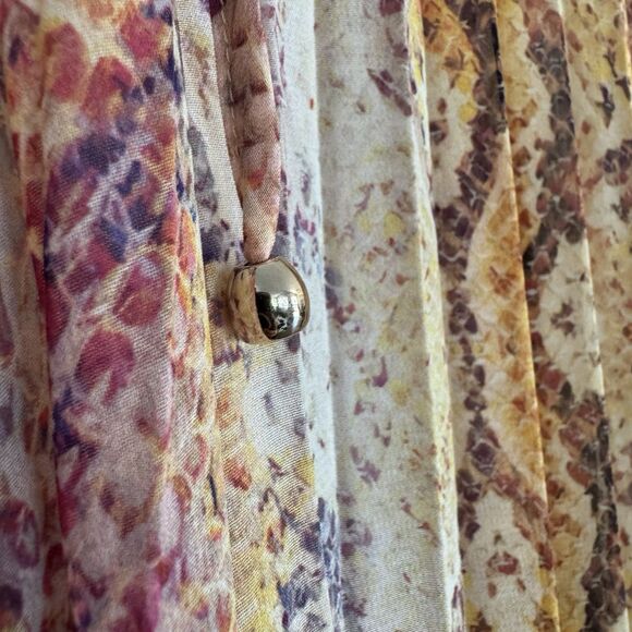 MARCIANO Kaftan Maxi Dress Size M L Orange Yellow Snake Print Boho Summer Beach - Picture 4 of 12